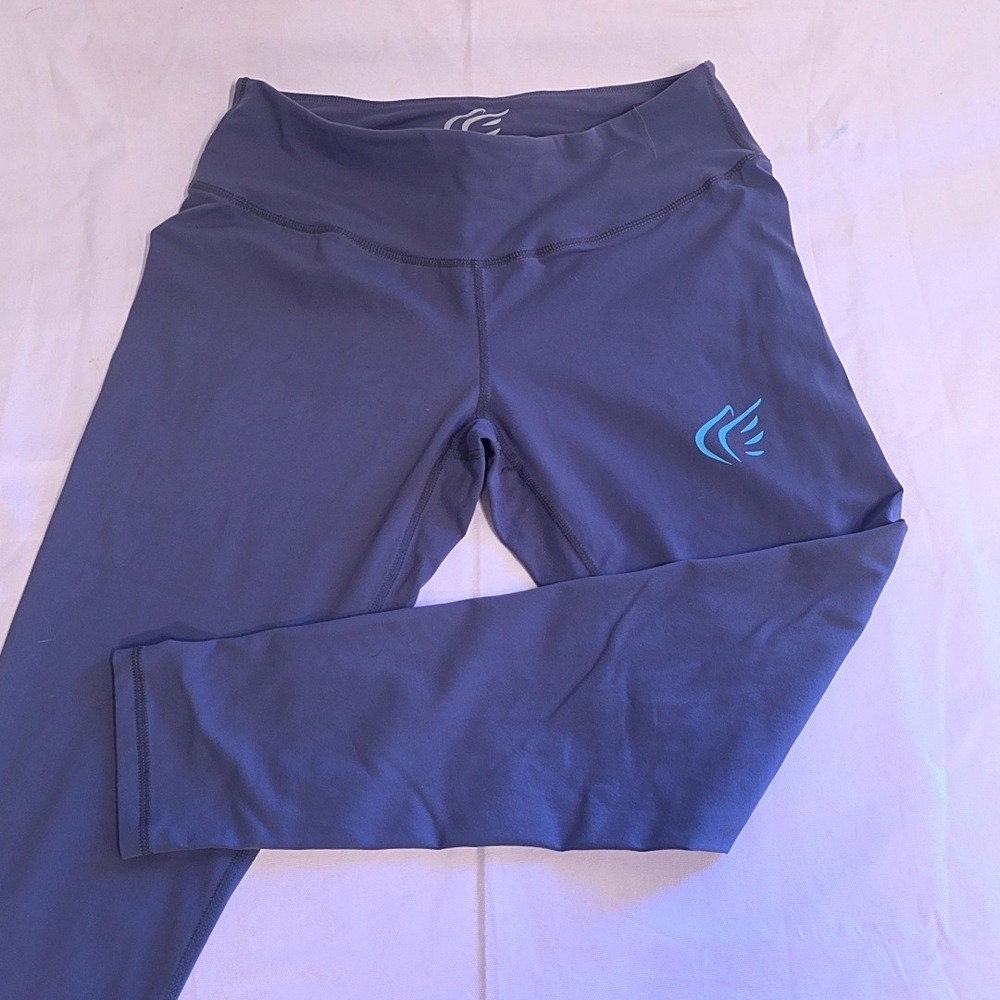 Active Faith Sports Leggings Womens Medium Gray Blessed Graphic Zip Pocket